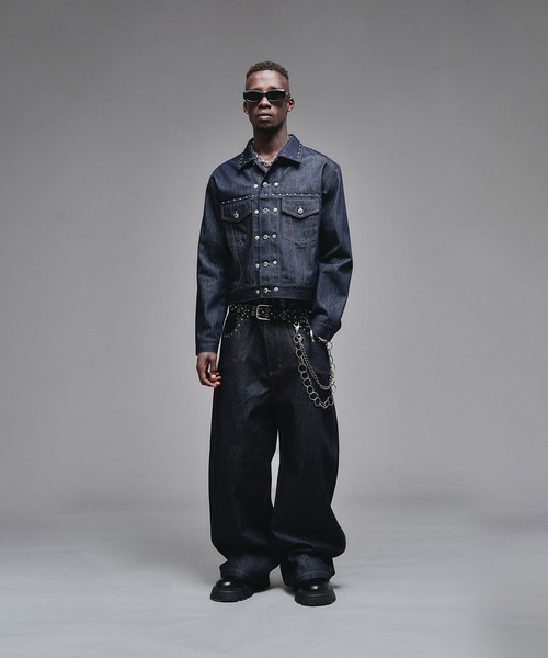 ANDERHUNKデニムジャケットS 完売品　新品 ANDER HUNK（アンダーハンク）の「Studs Design Rigid Denim Jacket