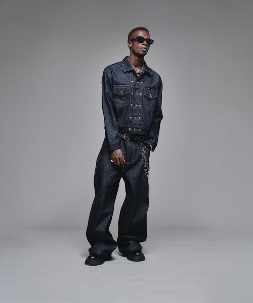 ANDER HUNK（アンダーハンク）の「Studs Design Rigid Denim Jacket / スタッズデザインリジッドデニムジャケット（デニムジャケット・メンズ・インディゴブルー/ブラック/ブラック系その他・SMALL/MEDIUM/LARGE）」の17枚目の写真