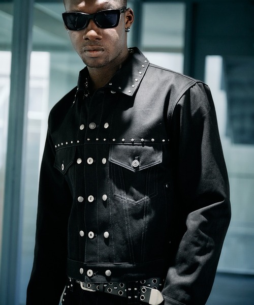 Studs Design Rigid Denim Jacket / スタッズデザインリジッドデニム