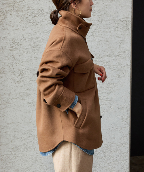 JOURNAL STANDARD（ジャーナルスタンダード）の「スーパー120ダブルビーバーCPO（その他アウター・レディース・ネイビー/タン・FREE）」の9枚目の写真