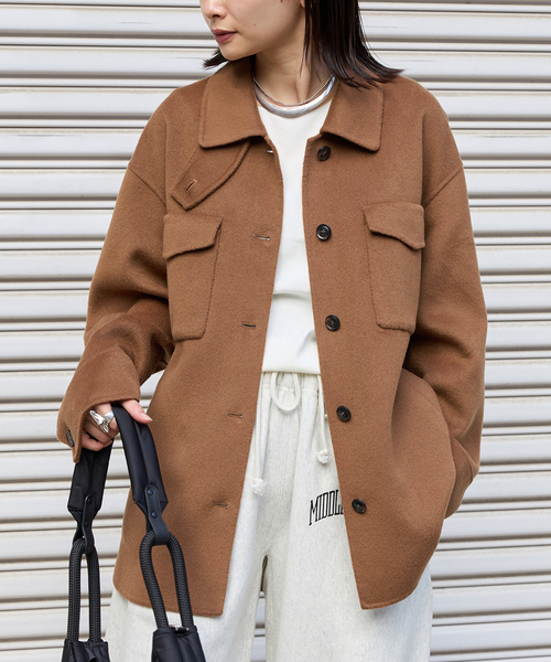 JOURNAL STANDARD（ジャーナルスタンダード）の「スーパー120ダブルビーバーCPO（その他アウター・レディース・ネイビー/タン・FREE）」の13枚目の写真