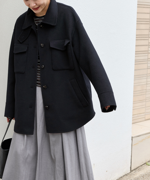 JOURNAL STANDARD（ジャーナルスタンダード）の「スーパー120ダブルビーバーCPO（その他アウター・レディース・ネイビー/タン・FREE）」の21枚目の写真