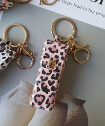 RiNc（リンク）の「【 BARELY BLUE / ベアリーブルー 】 レオパード リップケース ミラー キーホルダー（キーホルダー）」