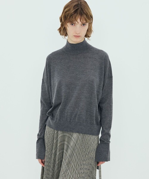 カシミヤシルク モックネックプルオーバー（ニット/セーター