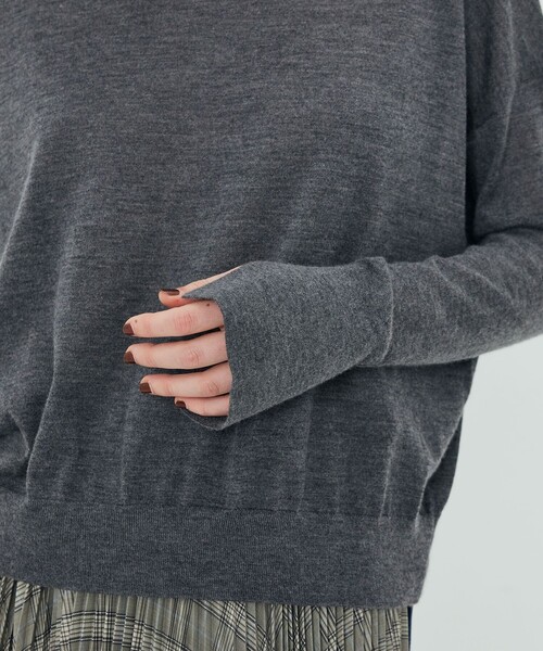 カシミヤシルク モックネックプルオーバー（ニット/セーター