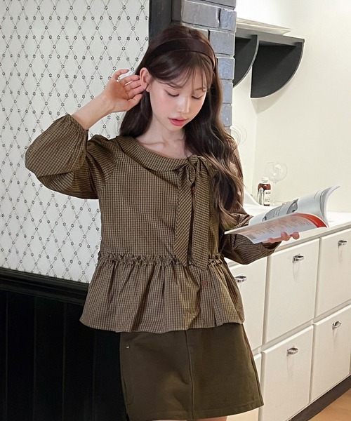 着用動画あり・2色展開】ロマンティックボウタイブラウス/2025 AW