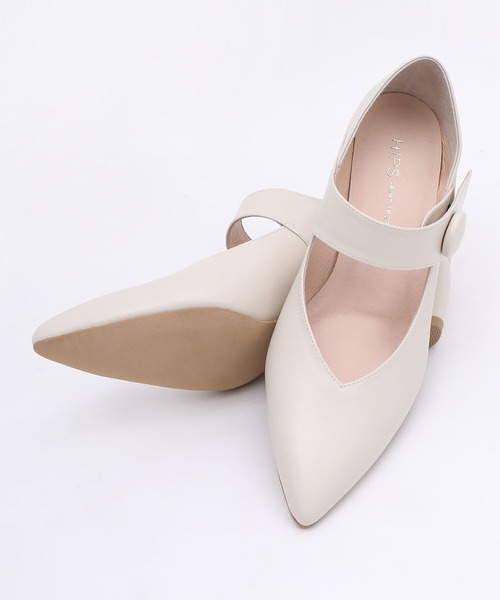 HIPS（ヒップス）の「【本革】ボタンベルトパンプス（パンプス・レディース・ダークカーキ/ブラック/アイボリー・22.5cm/23cm/23.5cm/24cm/24.5cm）」の7枚目の写真