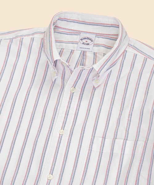 BROOKS BROTHERS(ブルックスブラザーズ)の「コットンオックスフォード ストライプ フライデーシャツ(シャツ/ブラウス・メンズ・ブルー/ピンク/イエロー/ホワイト/パープル・X-SMALL/X-LARGE/MEDIUM/SMALL/LARGE)」の6枚目の写真