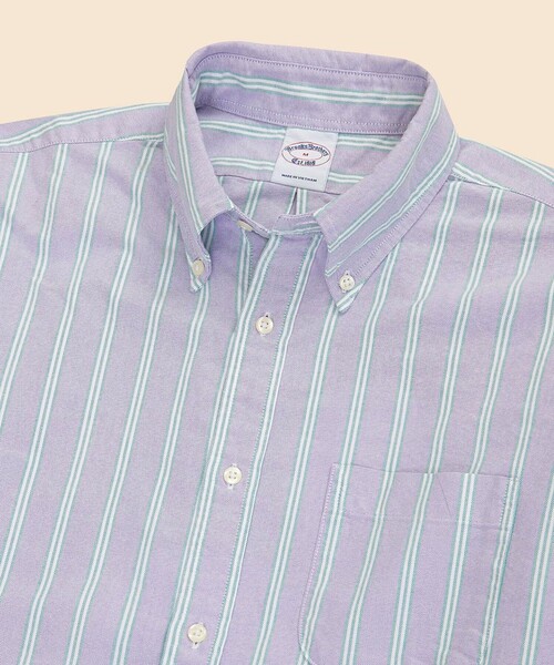BROOKS BROTHERS(ブルックスブラザーズ)の「コットンオックスフォード ストライプ フライデーシャツ(シャツ/ブラウス・メンズ・ブルー/ピンク/イエロー/ホワイト/パープル・X-SMALL/X-LARGE/MEDIUM/SMALL/LARGE)」の10枚目の写真