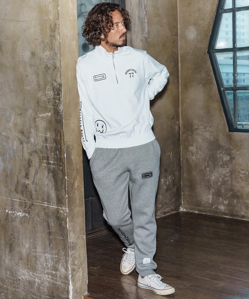 seventy seven（セブンティセブン）の「msw1771-middle onz half zip sweat shirt(25W) スウェット(7725W230)（スウェット・メンズ・アッシュ/ホワイト/ブラック・XL/L/M）」の13枚目の写真