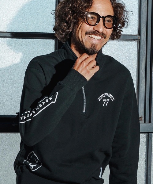 seventy seven（セブンティセブン）の「msw1771-middle onz half zip sweat shirt(25W) スウェット(7725W230)（スウェット・メンズ・アッシュ/ホワイト/ブラック・XL/L/M）」の16枚目の写真