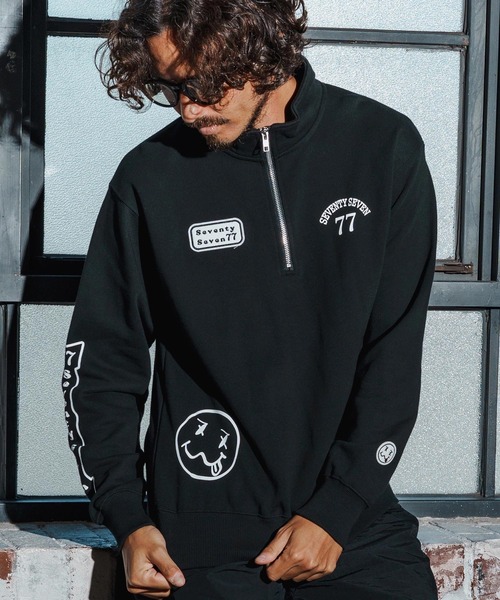 seventy seven（セブンティセブン）の「msw1771-middle onz half zip sweat shirt(25W) スウェット(7725W230)（スウェット・メンズ・アッシュ/ホワイト/ブラック・XL/L/M）」の17枚目の写真