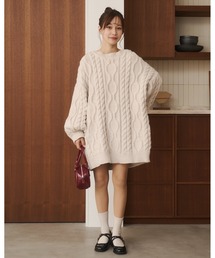 Simply Complicated ベージュ ニットセーター FREE STYLISTS ニット セーター 温かいクルーネックニットプルー