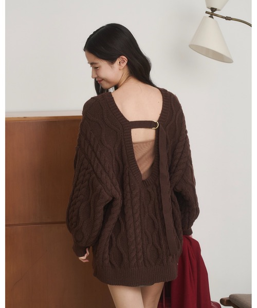 moi tytto（モイテュット）の「バックオープンニットPO（ニット/セーター・レディース・ナチュラル/ブラック/レッド/ブラウン・FREE）」の19枚目の写真