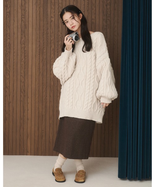 moi tytto（モイテュット）の「バックオープンニットPO（ニット/セーター・レディース・ナチュラル/ブラック/レッド/ブラウン・FREE）」の14枚目の写真