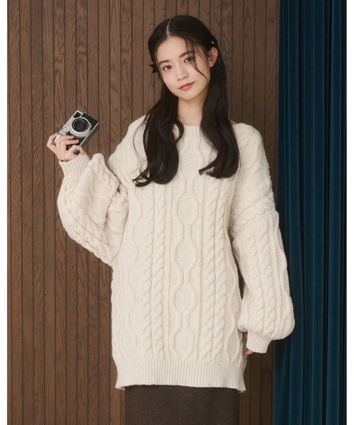 moi tytto（モイテュット）の「バックオープンニットPO（ニット/セーター・レディース・ナチュラル/ブラック/レッド/ブラウン・FREE）」の5枚目の写真