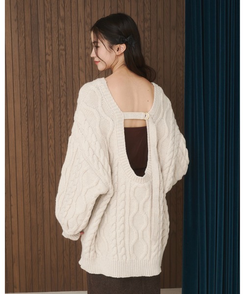 moi tytto（モイテュット）の「バックオープンニットPO（ニット/セーター・レディース・ナチュラル/ブラック/レッド/ブラウン・FREE）」の15枚目の写真