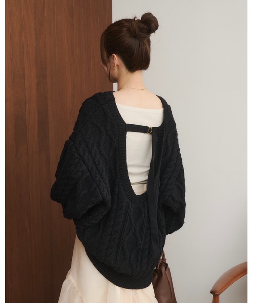 セール】バックオープンニットPO（ニット/セーター）｜moi tytto