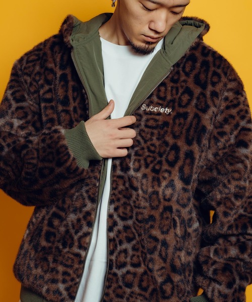 SUBCIETY サブサエティ Reversible nylon fur blouson subciety メンズ ジャケット ブルゾン レオパード柄 リバーシブル 送料無料 atfjkt セール】Reversible nylon fur blouson（ブルゾン）｜Subciety