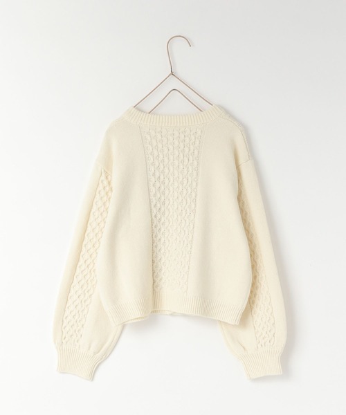 LOWRYS FARM（ローリーズファーム）の「フラワーシシュウニット　583716（カーディガン/ボレロ・キッズ・アイボリー/ネイビー・140cm/130cm/120cm/110cm/150cm）」の13枚目の写真