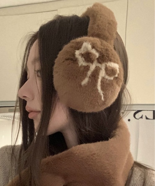 セール】リボン フェイク ファー イヤーマフ（イヤーマフ