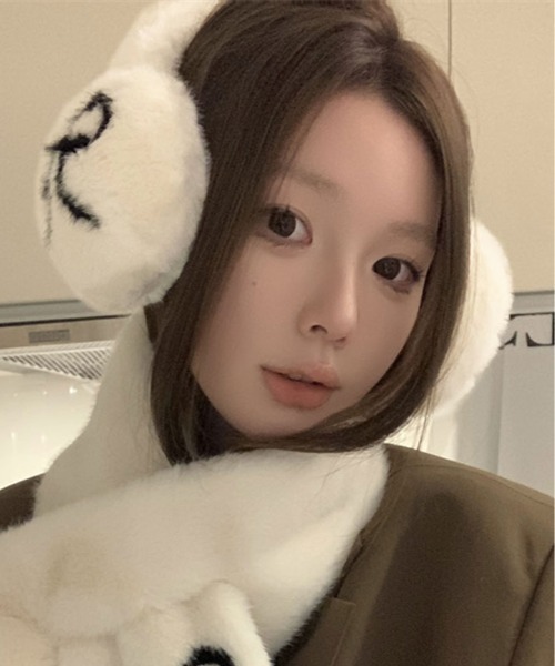 セール】リボン フェイク ファー イヤーマフ（イヤーマフ