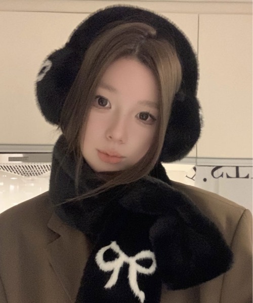 セール】リボン フェイク ファー イヤーマフ（イヤーマフ