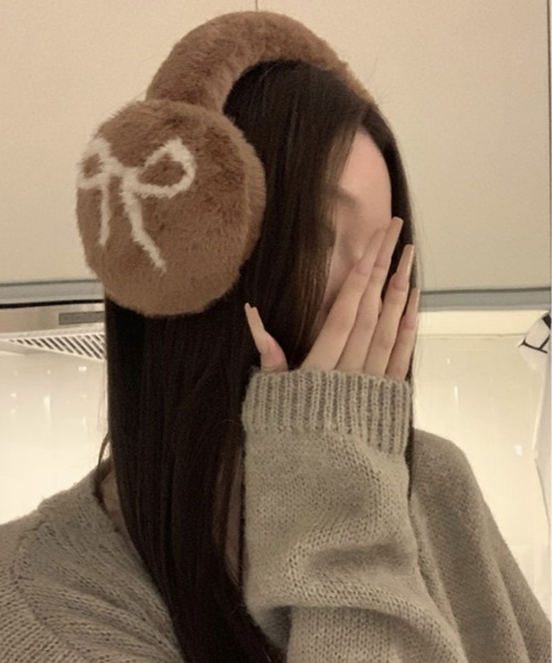 セール】リボン フェイク ファー イヤーマフ（イヤーマフ