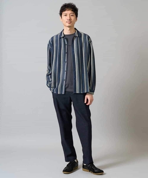 a.v.v(アーヴェヴェ)の「【洗濯機で洗える】ラッセルレースワイドシルエットシャツ(シャツ/ブラウス・メンズ・グリーン/オレンジ・46/48)」の6枚目の写真