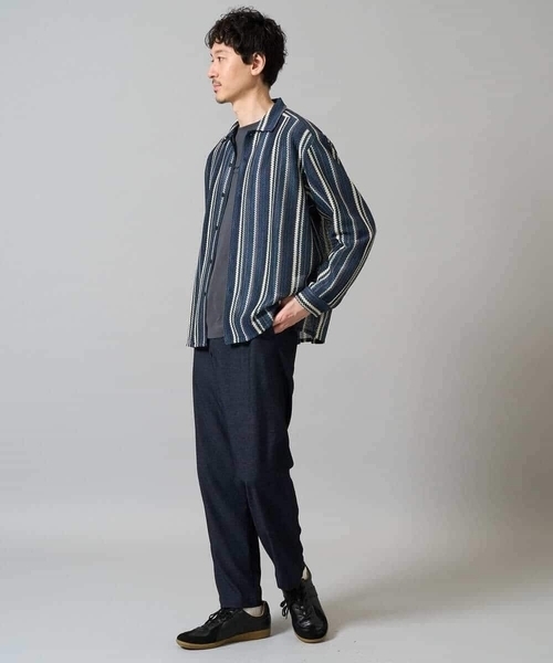 a.v.v(アーヴェヴェ)の「【洗濯機で洗える】ラッセルレースワイドシルエットシャツ(シャツ/ブラウス・メンズ・グリーン/オレンジ・46/48)」の8枚目の写真