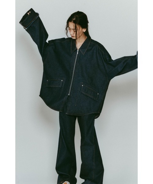 ジャケット・アウター Knuth Marf:denim over shirt jacket denim over shirt jacket(unisex)(XS BLACK): Knuth Marf