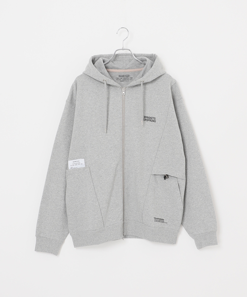 B.C STOCK(ベーセーストック)の「【OLIVEDRAB/オリーブドラブ】キャリーポケット ジップパーカー(パーカー・メンズ・グレー/ブラック/アイボリー・MEDIUM/LARGE)」の3枚目の写真