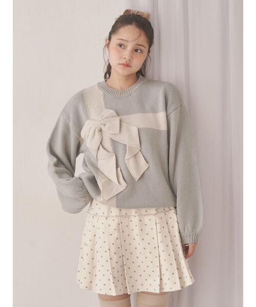 merry jenny（メリージェニー）の「プレゼントリボンニット（ニット/セーター・レディース・ピンク/ボルドー/アイボリー/ブルー・FREE）」の12枚目の写真