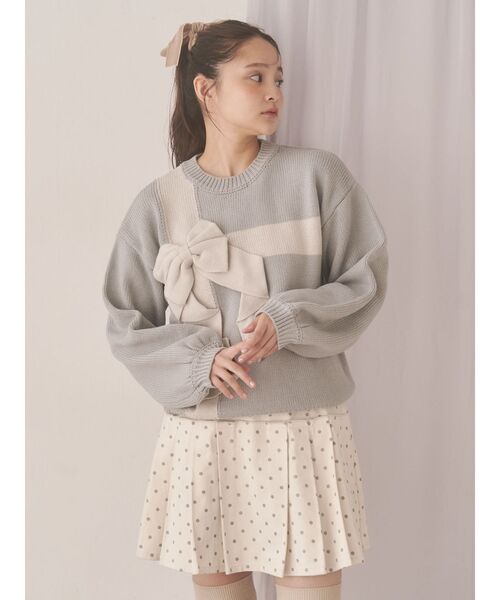 merry jenny（メリージェニー）の「プレゼントリボンニット（ニット/セーター・レディース・ピンク/ボルドー/アイボリー/ブルー・FREE）」の14枚目の写真