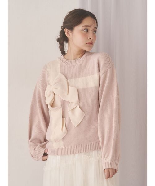 merry jenny（メリージェニー）の「プレゼントリボンニット（ニット/セーター・レディース・ピンク/ボルドー/アイボリー/ブルー・FREE）」の18枚目の写真