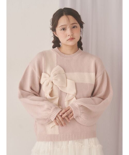 merry jenny（メリージェニー）の「プレゼントリボンニット（ニット/セーター・レディース・ピンク/ボルドー/アイボリー/ブルー・FREE）」の19枚目の写真