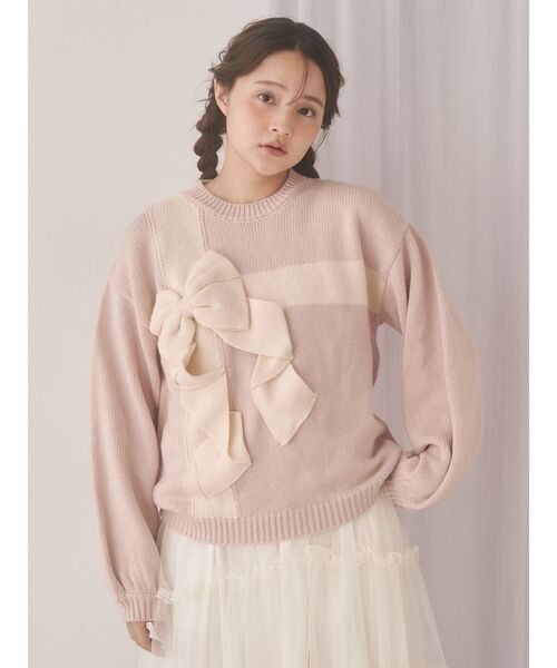 merry jenny（メリージェニー）の「プレゼントリボンニット（ニット/セーター・レディース・ピンク/ボルドー/アイボリー/ブルー・FREE）」の20枚目の写真