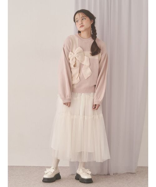 merry jenny（メリージェニー）の「プレゼントリボンニット（ニット/セーター・レディース・ピンク/ボルドー/アイボリー/ブルー・FREE）」の21枚目の写真