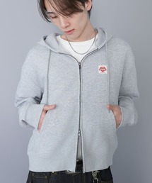 SPINNS（スピンズ）の「短丈ダブルジップパーカー/ワンポイントハート/リアルツリー/ショート丈（パーカー）」