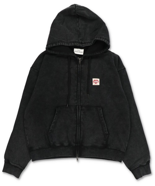 短丈ダブルジップパーカー/ワンポイントハート/リアルツリー/ショート