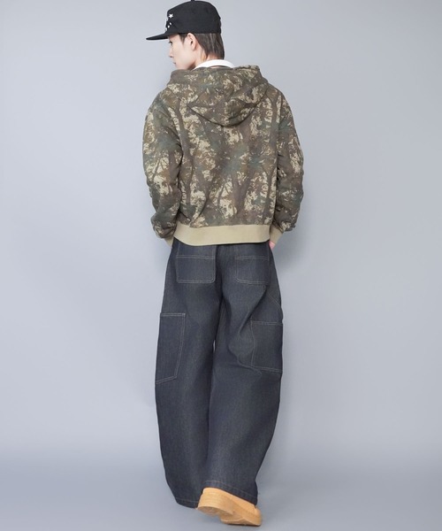 SPINNS（スピンズ）の「短丈ダブルジップパーカー/ワンポイントハート/リアルツリー/ショート丈（パーカー・メンズ・リアルツリーカモ/ブラック/グレー系その他/杢グレー/アッシュグレー/ブラック系その他/ピンク系その他・ONESIZE）」の22枚目の写真