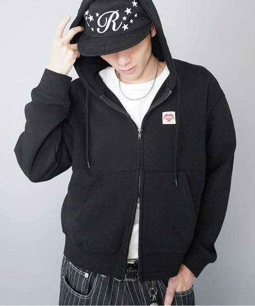 短丈ダブルジップパーカー/ワンポイントハート/リアルツリー/ショート