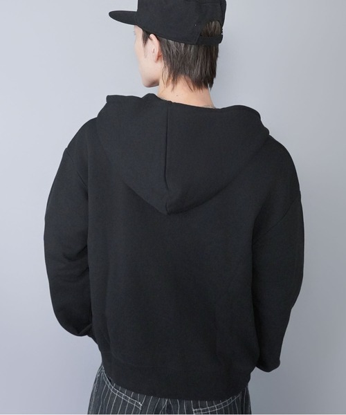 短丈ダブルジップパーカー/ワンポイントハート/リアルツリー/ショート