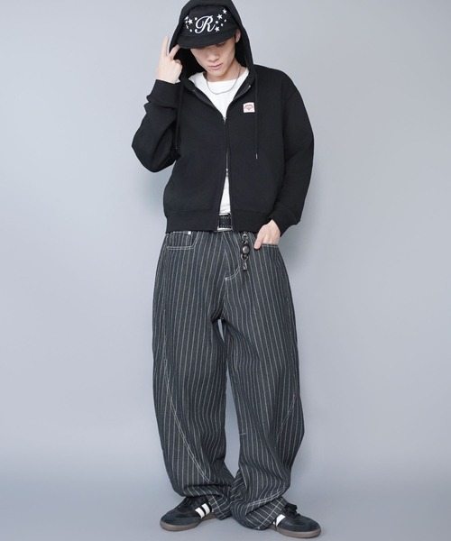 短丈ダブルジップパーカー/ワンポイントハート/リアルツリー/ショート