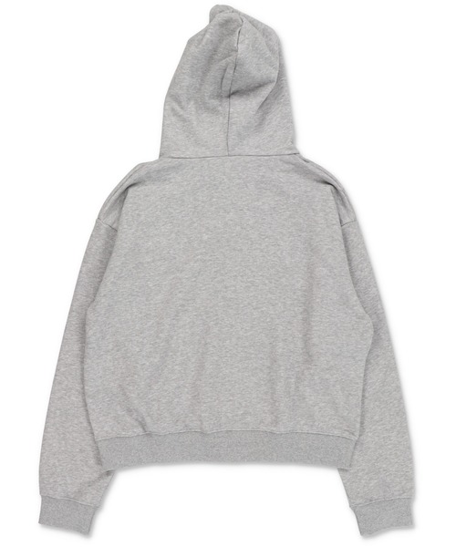 短丈ダブルジップパーカー/ワンポイントハート/リアルツリー