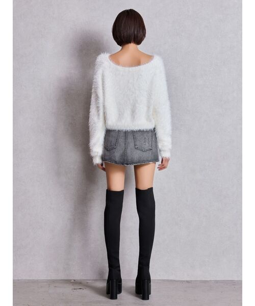 GYDA（ジェイダ）の「シャギーショートLOOSEニットトップス（ニット/セーター・レディース・ピンク/グレー/オフホワイト/スカイブルー・FREE）」の10枚目の写真