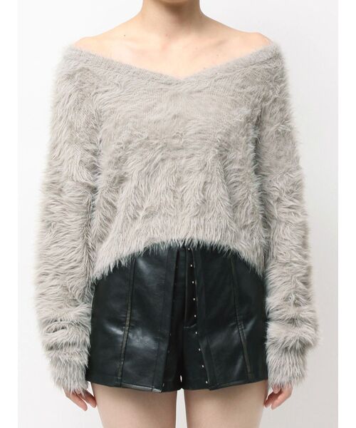 GYDA（ジェイダ）の「シャギーショートLOOSEニットトップス（ニット/セーター・レディース・ピンク/グレー/オフホワイト/スカイブルー・FREE）」の18枚目の写真