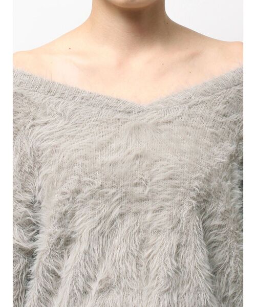 GYDA（ジェイダ）の「シャギーショートLOOSEニットトップス（ニット/セーター・レディース・ピンク/グレー/オフホワイト/スカイブルー・FREE）」の21枚目の写真