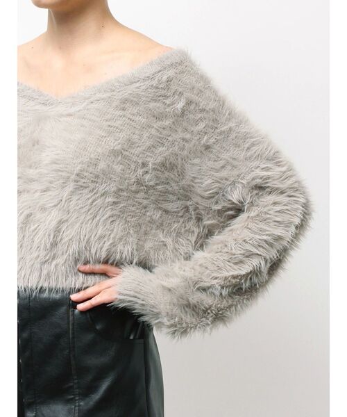 GYDA（ジェイダ）の「シャギーショートLOOSEニットトップス（ニット/セーター・レディース・ピンク/グレー/オフホワイト/スカイブルー・FREE）」の22枚目の写真