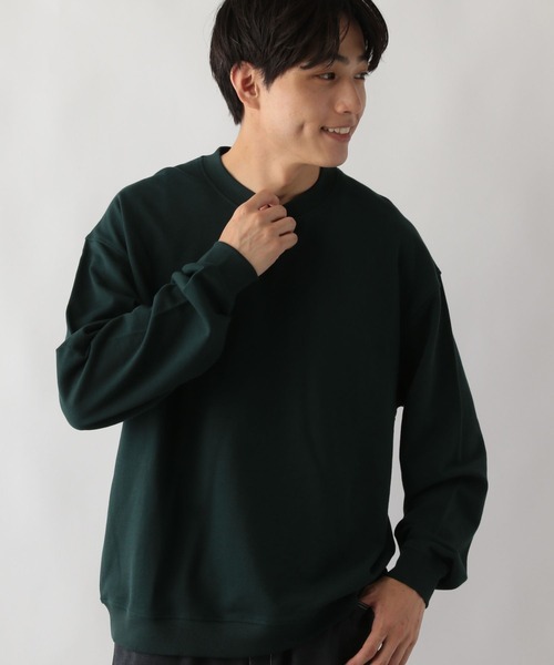 GLOBAL WORK（グローバルワーク）の「ソフトタッチスウェット/無地/580795（スウェット・メンズ・ネイビー/ホワイト/グリーン/杢グレー・SMALL/MEDIUM/LARGE/X-LARGE）」の3枚目の写真